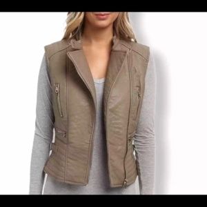 Members Only Women's Leather Moto Vest - Size Small
